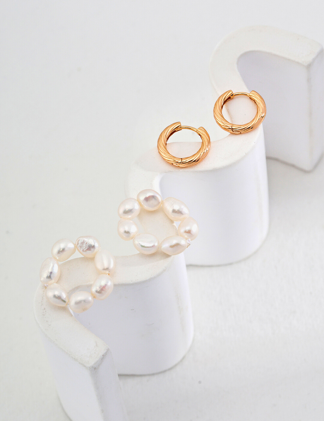 Boucles d'oreilles Couronne de Perles