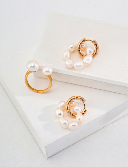 Boucles d'oreilles Couronne de Perles