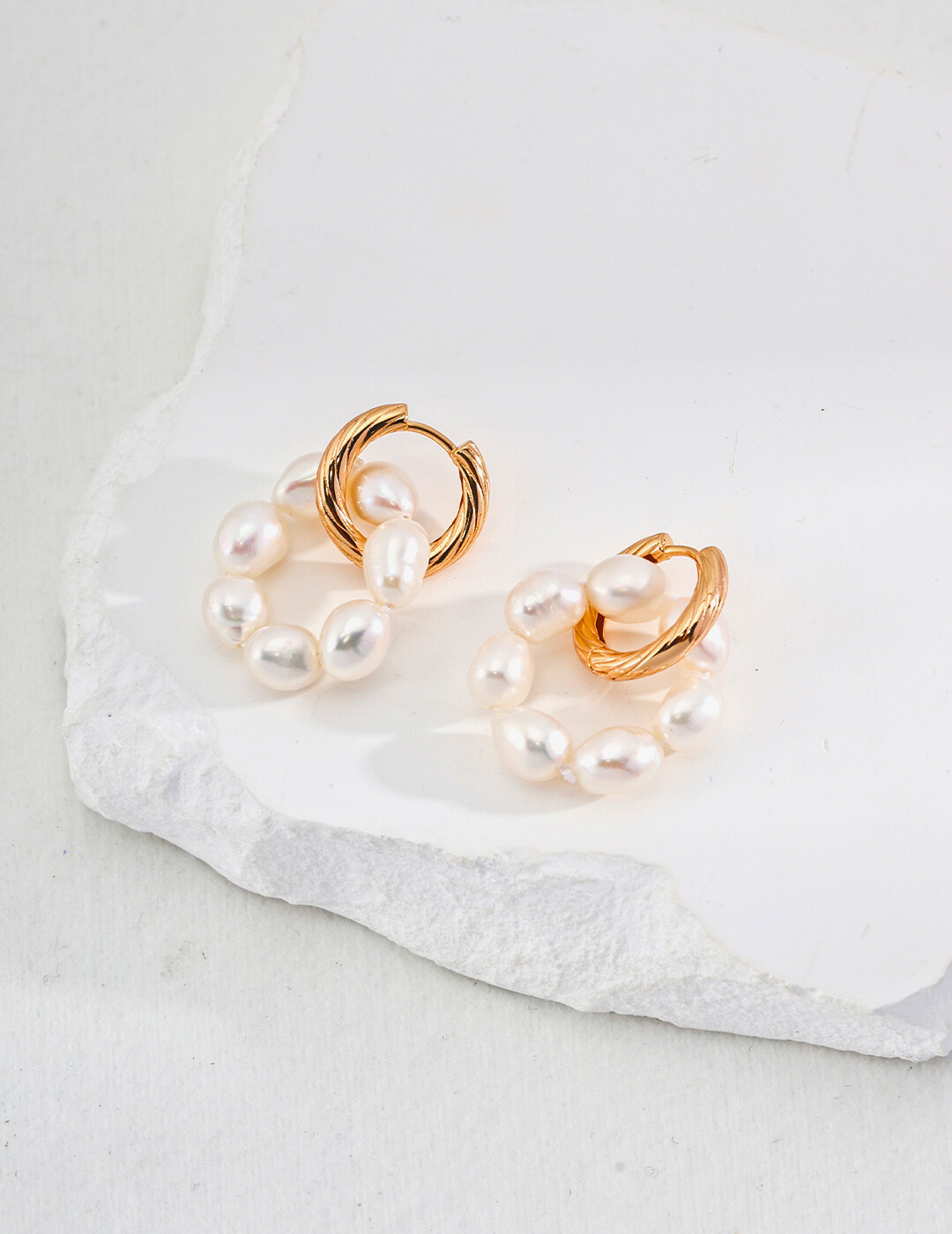 Boucles d'oreilles Couronne de Perles