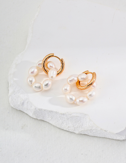 Boucles d'oreilles Couronne de Perles